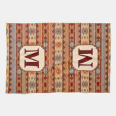 Southwestern Design Tan Monogram Geschirrtuch (Horizontal)