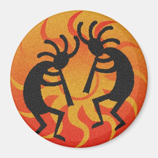 Southwestern Design Tribal Sun Kokopelli Magnet (Vorne)