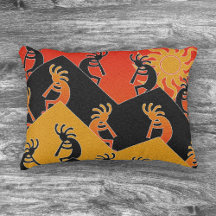 Southwestern Design Tribal Sunset Cactus Kokopelli
