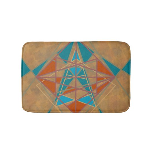 Southwestern Desk Indian Star Design Art Badematte (Vorderseite)