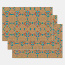 Southwestern Desk Indian Star Design Art Geschenkpapier Set