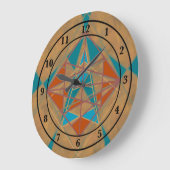 Southwestern Desk Indian Star Design Art Große Wanduhr (Winkel)