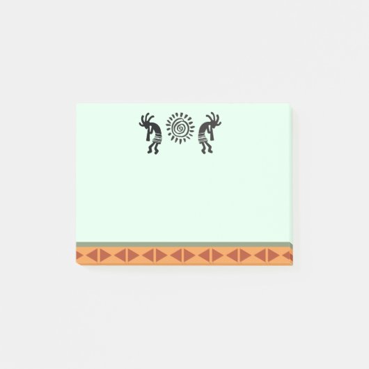 Southwestern Feather Kokopelli Notes Post-it Klebezettel (Vorderseite)