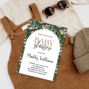 Southwestern Floral Cowgirl Boots Baby Dusche Einladung