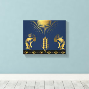 Southwestern Gold Kokopelli Wall Leinwanddruck