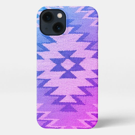 Southwestern iPhone Case - Bright Blue & Lila Hülle (Rückseite)