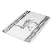 Southwestern Jackrabbit Black and White Geometric Badematte (Schrägansicht)
