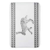 Southwestern Jackrabbit Black and White Geometric Badematte (Vorderseite Vertikal)