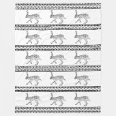 Southwestern Jackrabbit Black and White Geometric Fleecedecke (Vorderseite)