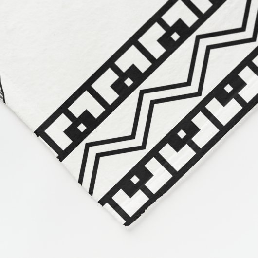 Southwestern Jackrabbit Black and White Geometric Fleecedecke (Ecke)