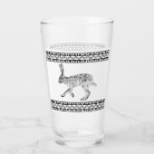 Southwestern Jackrabbit Black and White Geometric Glas (Rückseite)
