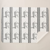 Southwestern Jackrabbit Black and White Geometric Sherpadecke (Vorderseite (Horizontal))