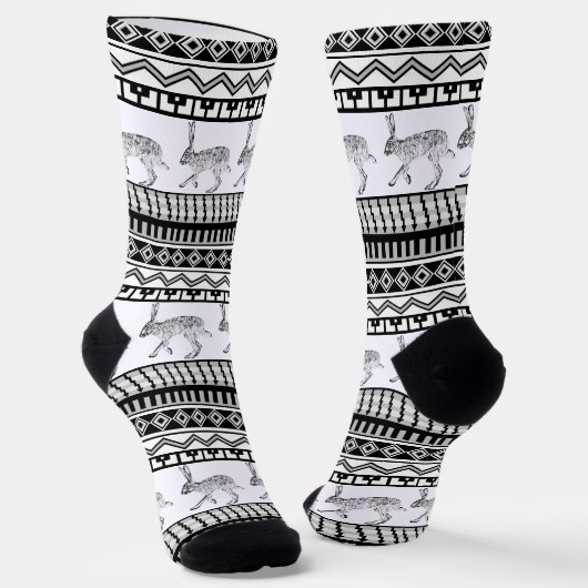 Southwestern Jackrabbit und geometrisch gestreift Socken (Gewinkelt)