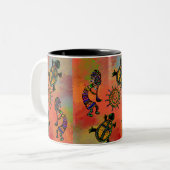 SOUTHWESTERN KOKOPELLI ART ZWEIFARBIGE TASSE (Vorderseite Links)
