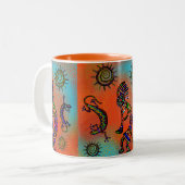 SOUTHWESTERN KOKOPELLI ART ZWEIFARBIGE TASSE (Vorderseite Links)