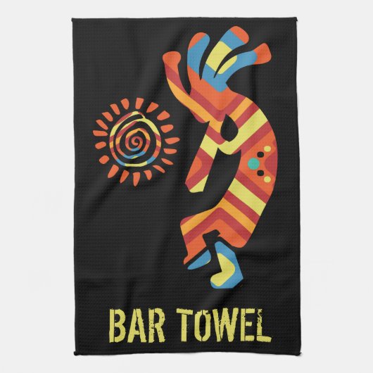Southwestern Kokopelli Bar Towel Geschirrtuch (Vertikal)