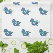 Southwestern Kokopelli Blue Green Pattern Geschirrtuch (Gefaltet)