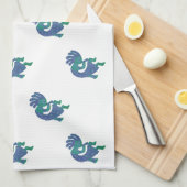 Southwestern Kokopelli Blue Green Pattern Geschirrtuch (Viertel Falte)