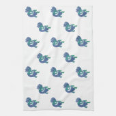Southwestern Kokopelli Blue Green Pattern Geschirrtuch (Vertikal)