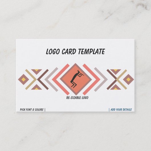 Southwestern Kokopelli Logo Business Card Visitenkarte (Vorderseite)
