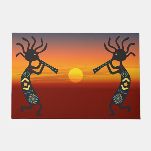 Southwestern Kokopelli Sunset Doormat Fußmatte (Vorderseite)
