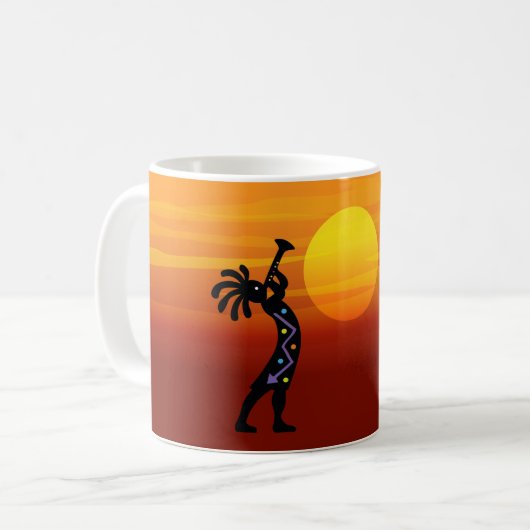 Southwestern Kokopelli Sunset Kaffeetasse (Vorderseite Links)