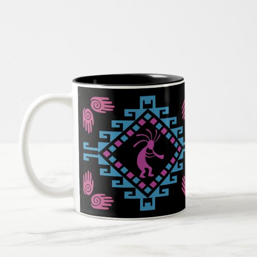 Southwestern Kokopelli Zwei-Tone-Tasse Zweifarbige Tasse (Links)
