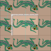 Southwestern Lizard mit blassem Lila Streifen Stoff (Kachel)