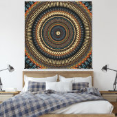 Southwestern Mandala Design Leinwanddruck (Insitu (Schlafzimmer))
