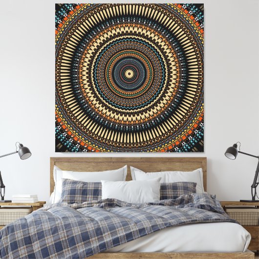 Southwestern Mandala Design Leinwanddruck (Insitu (Schlafzimmer))