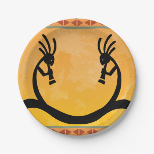 Southwestern Moon Kokopelli Pappteller