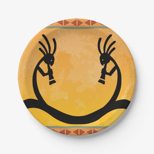 Southwestern Moon Kokopelli Pappteller (Vorderseite)