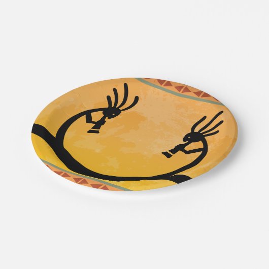Southwestern Moon Kokopelli Pappteller (Schrägansicht)