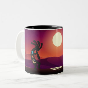 Southwestern Moon Kokopelli Zweifarbige Tasse