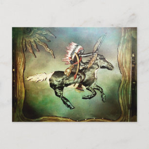 Southwestern Native American Tribal Indian Horse Postkarte