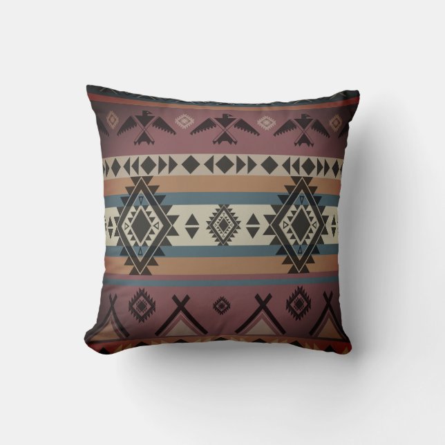 Southwestern Native American Tribal Pattern Kissen (Vorderseite)
