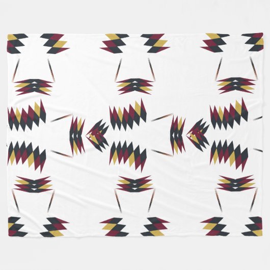 Southwestern Native Art Pattern Fleecedecke (Vorderseite (Horizontal))