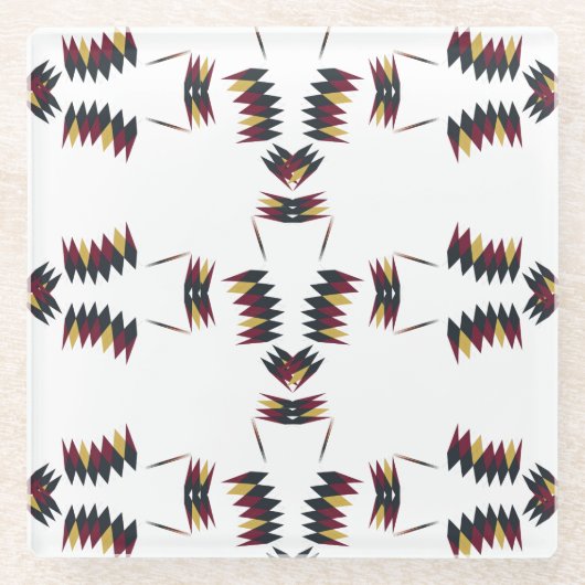 Southwestern Native Art Pattern Glasuntersetzer (Vorderseite)