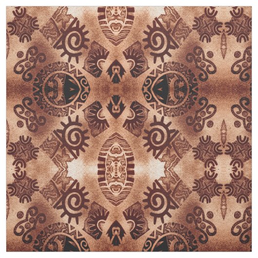 Southwestern Native Pictograph Brown Muster Stoff (Muster)