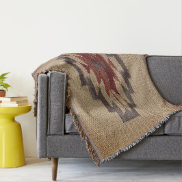 Southwestern Navajo Weave Print, verblasste Toffee Decke