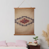 Southwestern Navajo Weave Print, verblasste Toffee Wandteppich Mit Holzrahmen (Schlafzimmer)