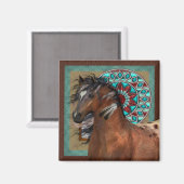 Southwestern Painted Pony Magnet (Vorderseite/Rückseite)