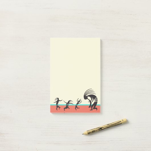 Southwestern Party Dancing Kokopelli Post-it Klebezettel (Auf Schreibtisch)