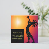 Southwestern Party Sunset Kokopelli Einladung (Stehend Vorderseite)