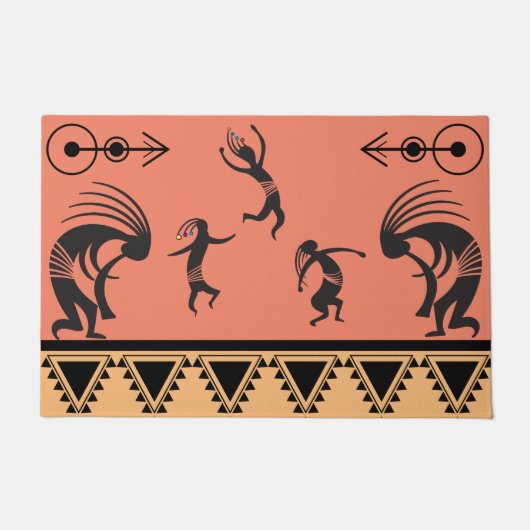Southwestern Party Tancing Kokopelli Doormat Fußmatte (Vorderseite)