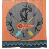 Southwestern Party Tancing Kokopellis Duschvorhang (Vorderseite)