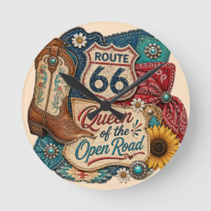 Southwestern Queen Open Road Zeit Runde Wanduhr