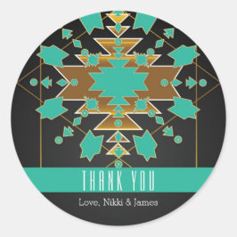 Southwestern Ranch Türkise Black Gold Stickers