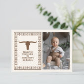 Southwestern Ranch Western 1. Geburtstag Dankeskarte (Stehend Vorderseite)