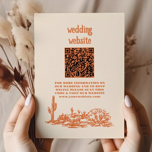 Southwestern Ranch Western Hochzeit QR CODE Begleitkarte